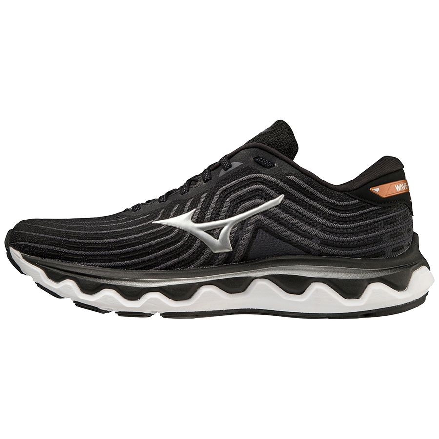 Black Men Mizuno Wave Horizon 6 Running Shoes | 1356-XOTUP