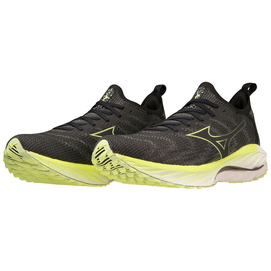 Black Men Mizuno Wave Neo Wind Running Shoes | 6374-LRGBO