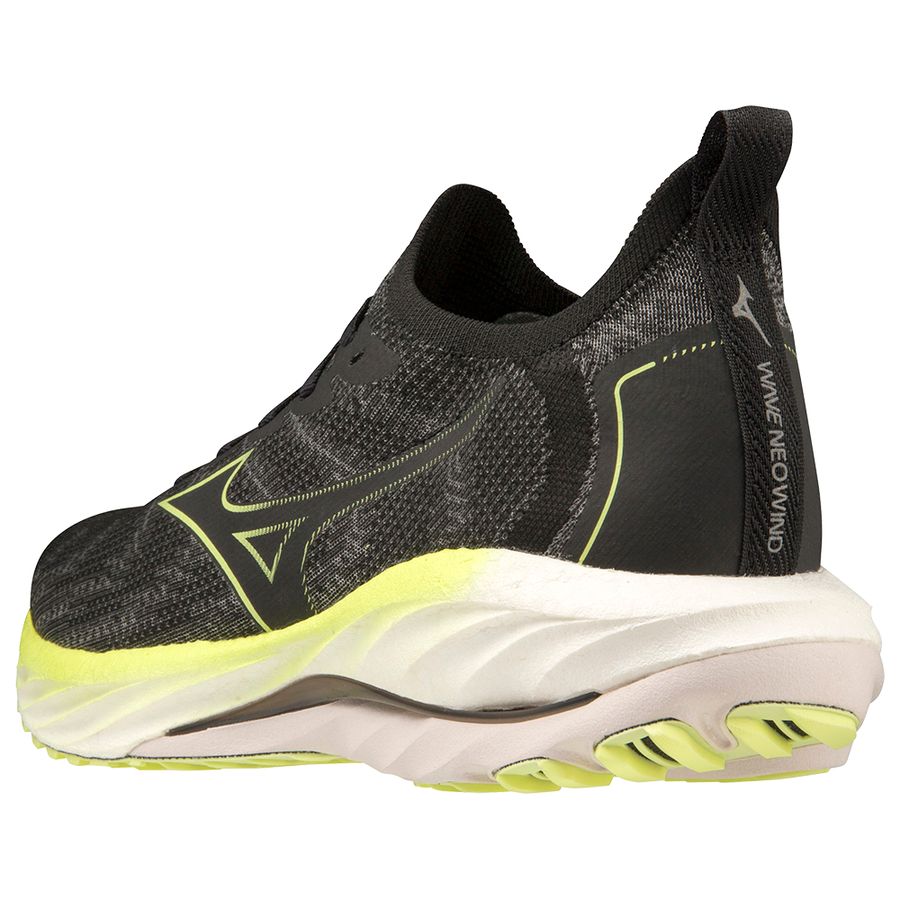 Black Men Mizuno Wave Neo Wind Running Shoes | 6374-LRGBO