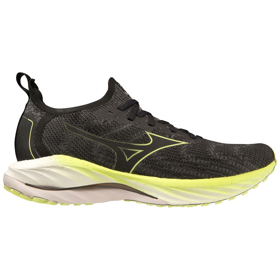 Black Men Mizuno Wave Neo Wind Running Shoes | 6374-LRGBO