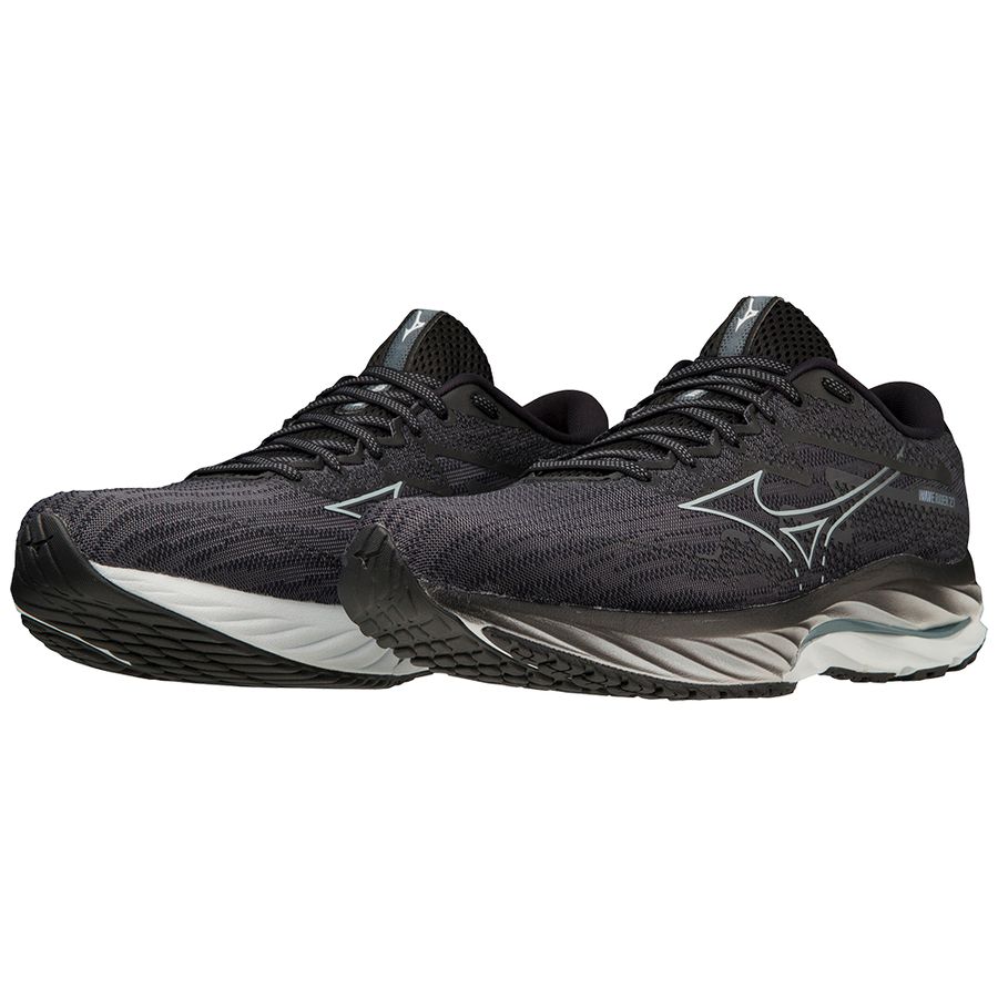 Black Men Mizuno Wave Rider 27 Running Shoes | 7518-PXSVZ