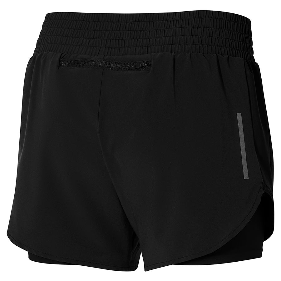 Black Women Mizuno 2in1 4.5 Shorts | 2730-UEBQO