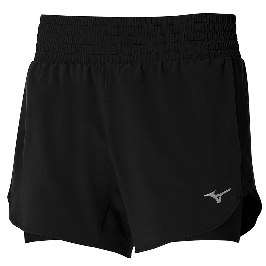 Black Women Mizuno 2in1 4.5 Shorts | 2730-UEBQO