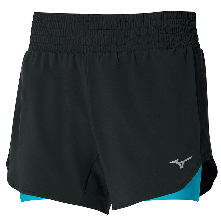 Black Women Mizuno 2in1 4.5 Shorts | 4679-WCKER