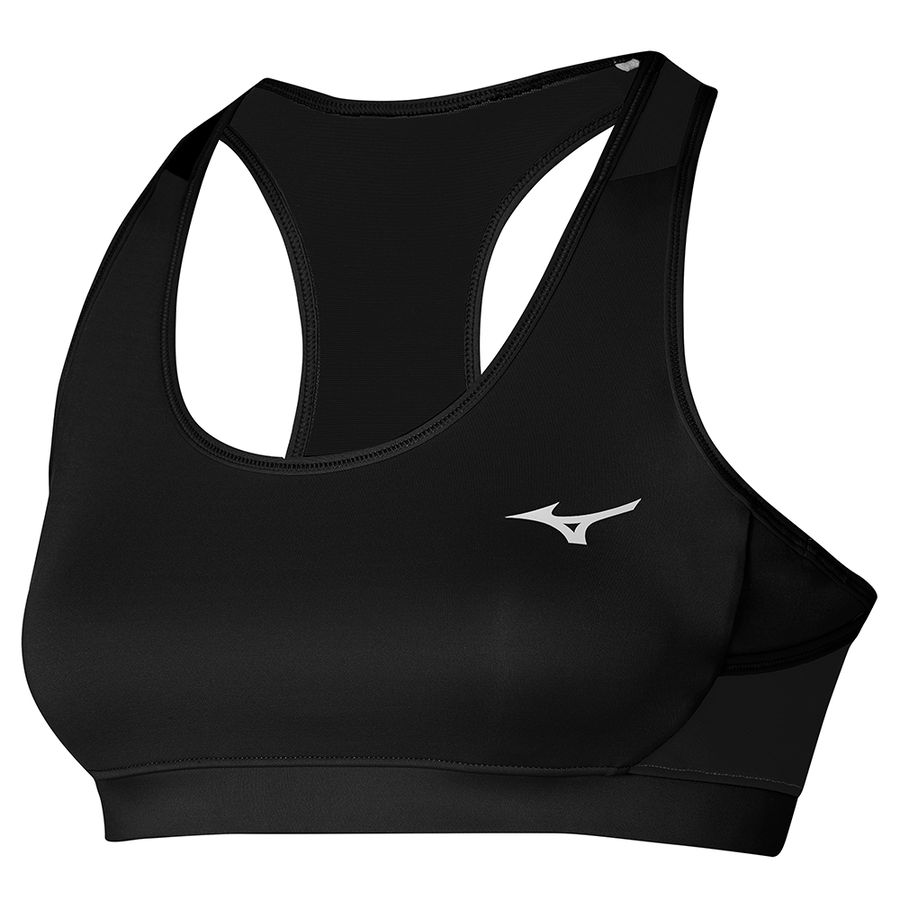 Black Women Mizuno Alpha Sports Bra | 0691-HNGKC