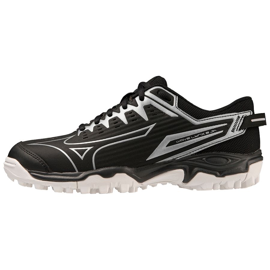 Black / White Men Mizuno Wave Lynx 2 Jr. Hockey Shoes | 3269-CRDEB