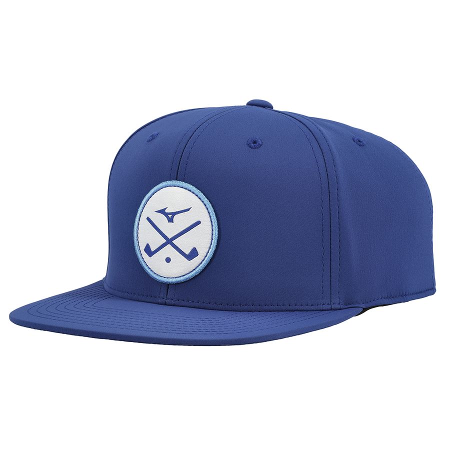 Blue Men Mizuno Crossed Clubs Snapbk Headwear | 8027-RPUSO