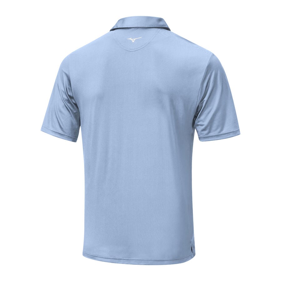 Blue Men Mizuno Move Tech Quick Dry Polo Shirts | 2048-HJEFG