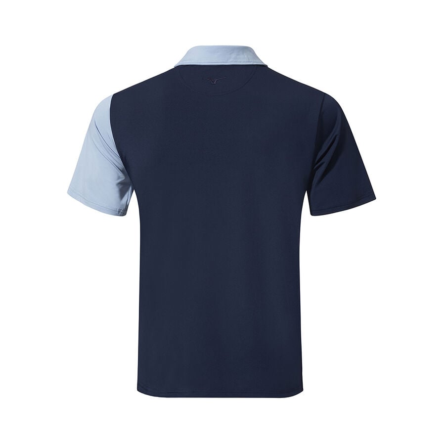 Blue Men Mizuno Qd Elite Panel Polo Shirts | 5021-UANJS