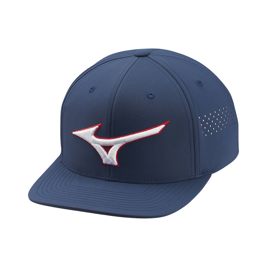 Blue Men Mizuno Tour Flat Snapback Headwear | 7934-BYMQS