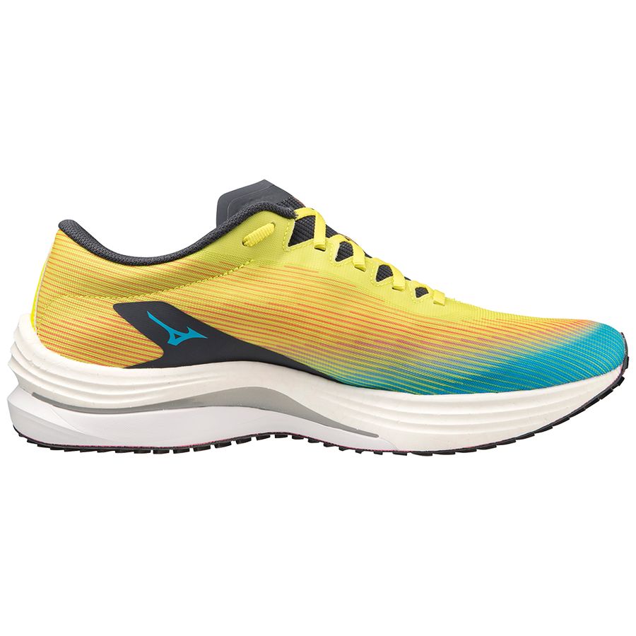 Blue Men Mizuno Wave Rebellion Flash Running Shoes | 3047-SQGLA