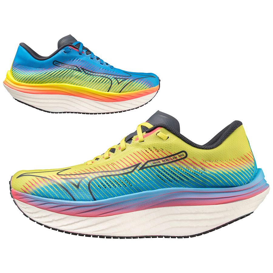 Blue Men Mizuno Wave Rebellion Pro Running Shoes | 9862-KHEZU