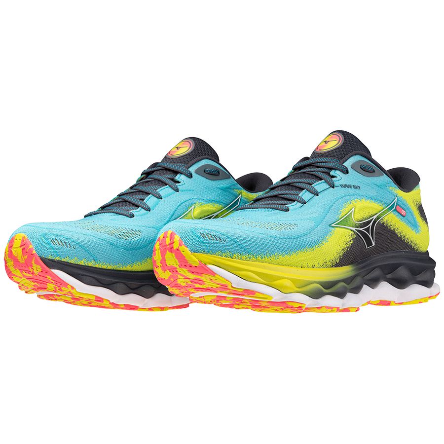 Blue Men Mizuno Wave Sky 7 Running Shoes | 7031-WSUJE