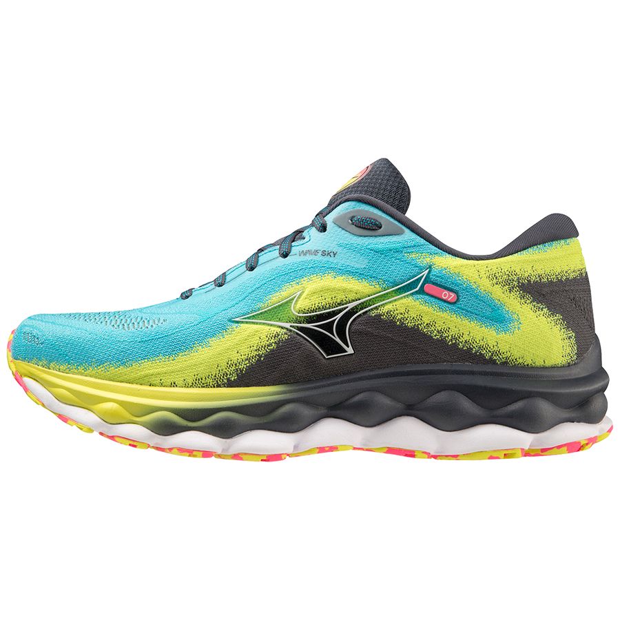 Blue Men Mizuno Wave Sky 7 Running Shoes | 7031-WSUJE