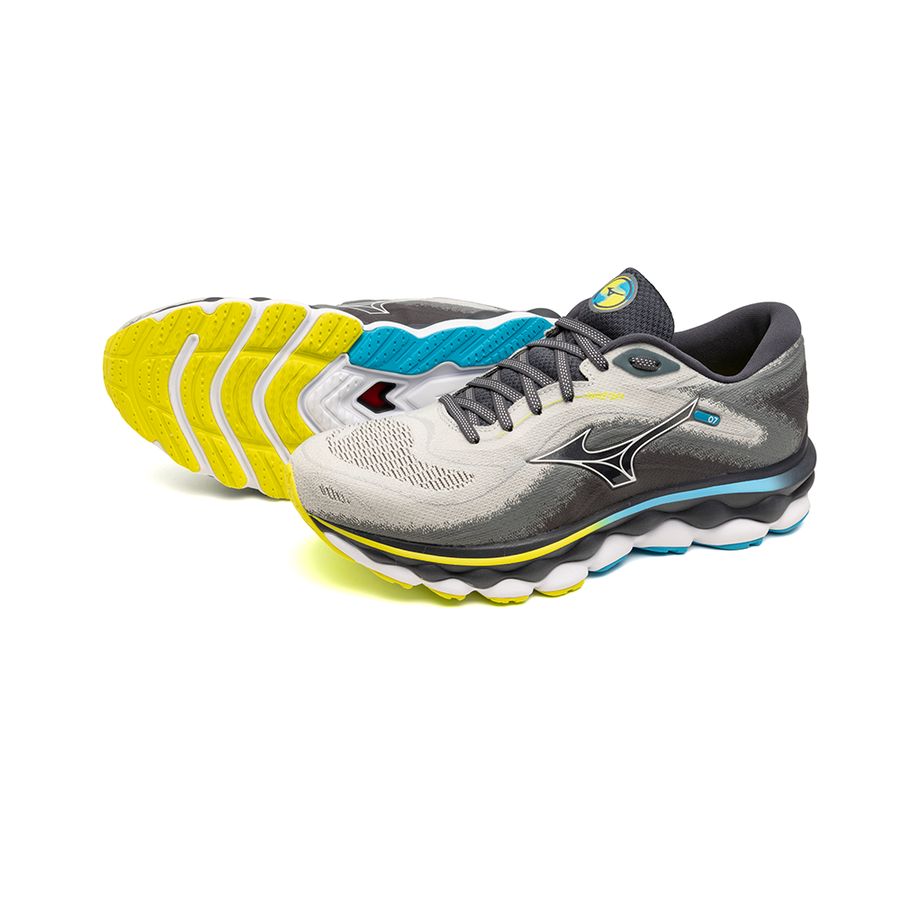 Blue Men Mizuno Wave Sky 7 Running Shoes | 5894-TNRWO