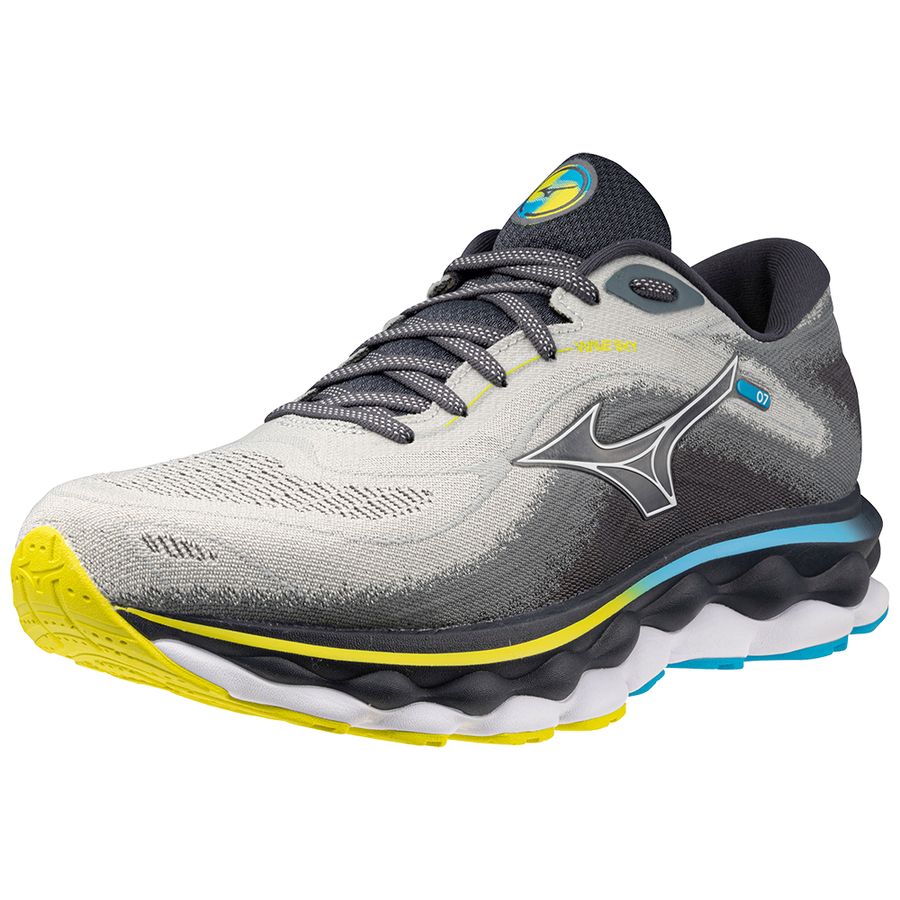 Blue Men Mizuno Wave Sky 7 Running Shoes | 5894-TNRWO