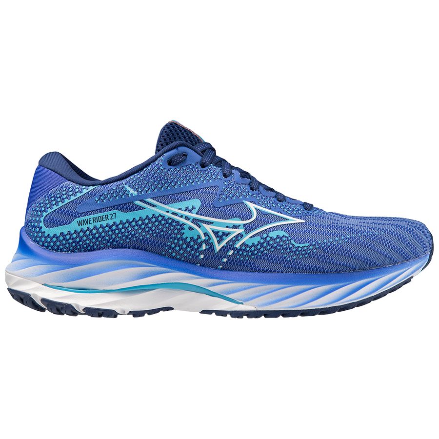 Blue Women Mizuno Wave Rider 27 Running Shoes | 5082-CMILD