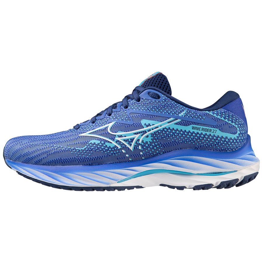 Blue Women Mizuno Wave Rider 27 Running Shoes | 5082-CMILD