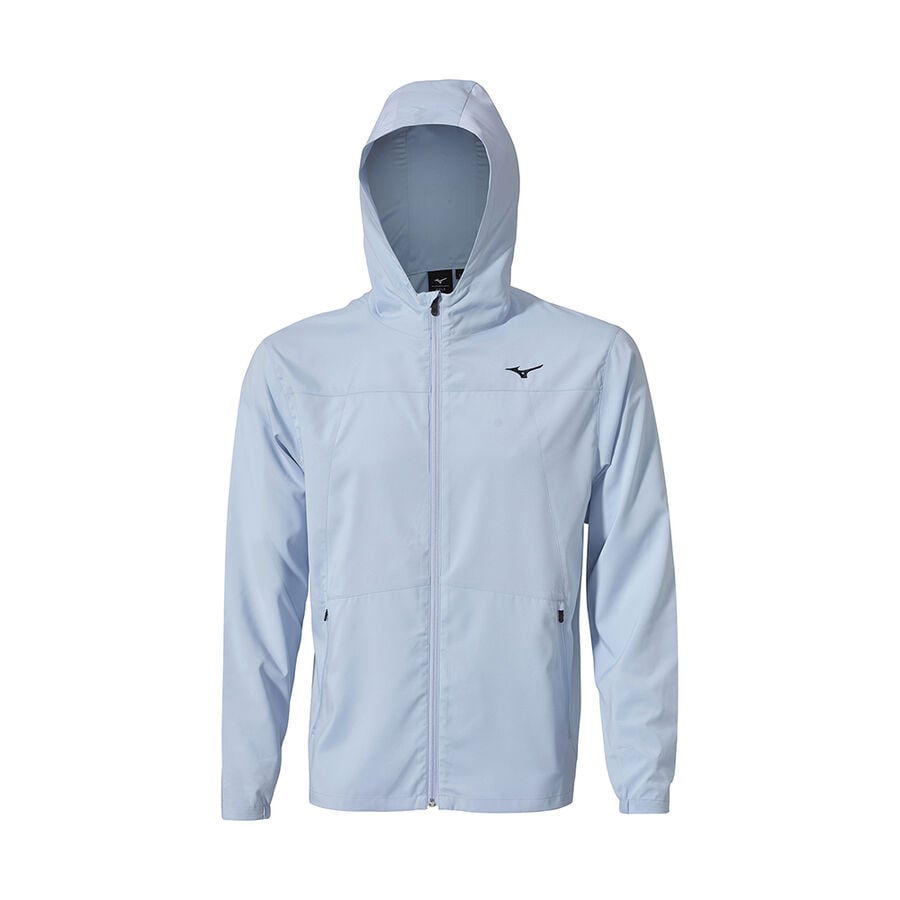 Deep Grey / Blue Men Mizuno Mt Drizzle Hoodie | 3082-KVGJI