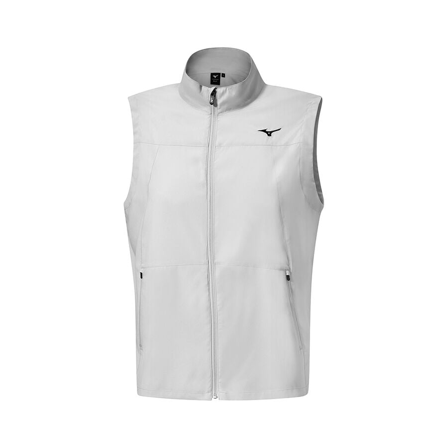 Deep Grey / Grey Men Mizuno Mt Drizzle Vest Jackets | 5168-OPMRE