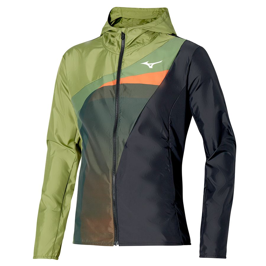 Green Men Mizuno Release Hooded Jackets | 7985-TVKBC