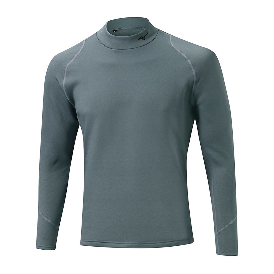 Grey Men Mizuno Breath Thermo Biogear Base Layer Tops | 1874-QNRHS