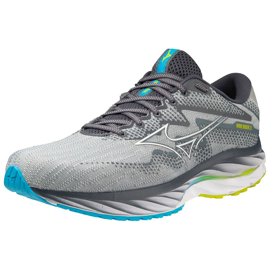 Grey Men Mizuno Wave Rider 27 Running Shoes | 5480-TKRZQ