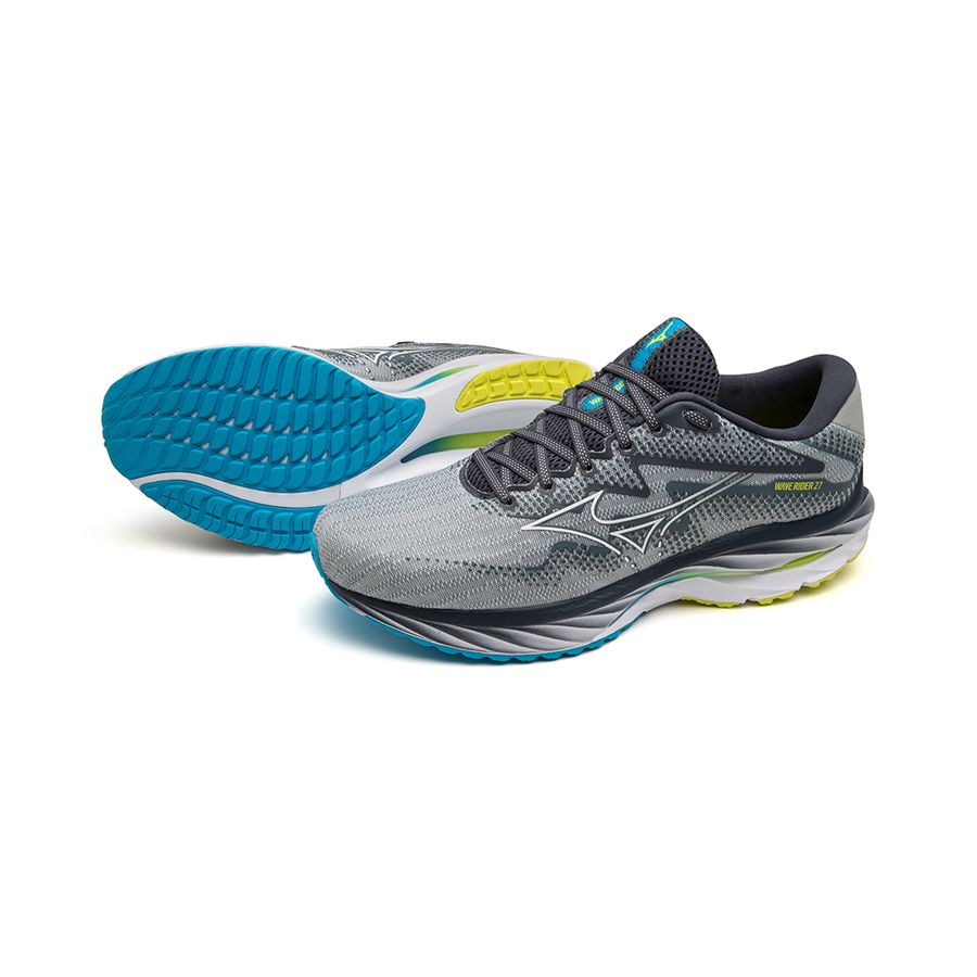 Grey Men Mizuno Wave Rider 27 Running Shoes | 5480-TKRZQ