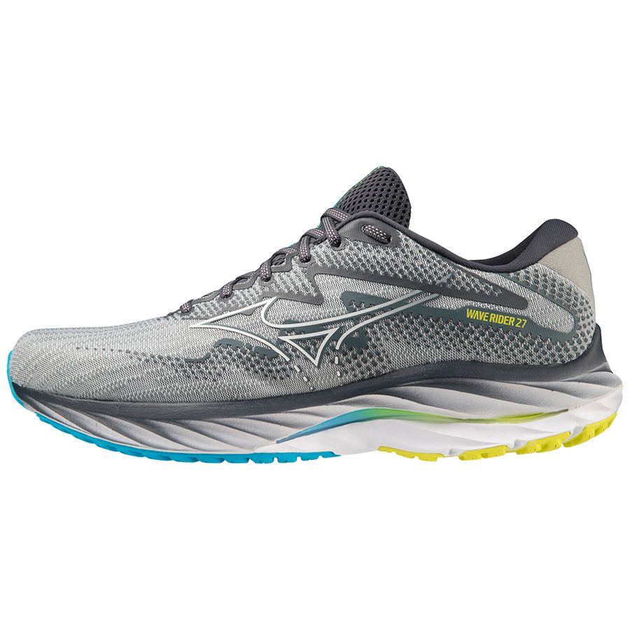 Grey Men Mizuno Wave Rider 27 Running Shoes | 5480-TKRZQ