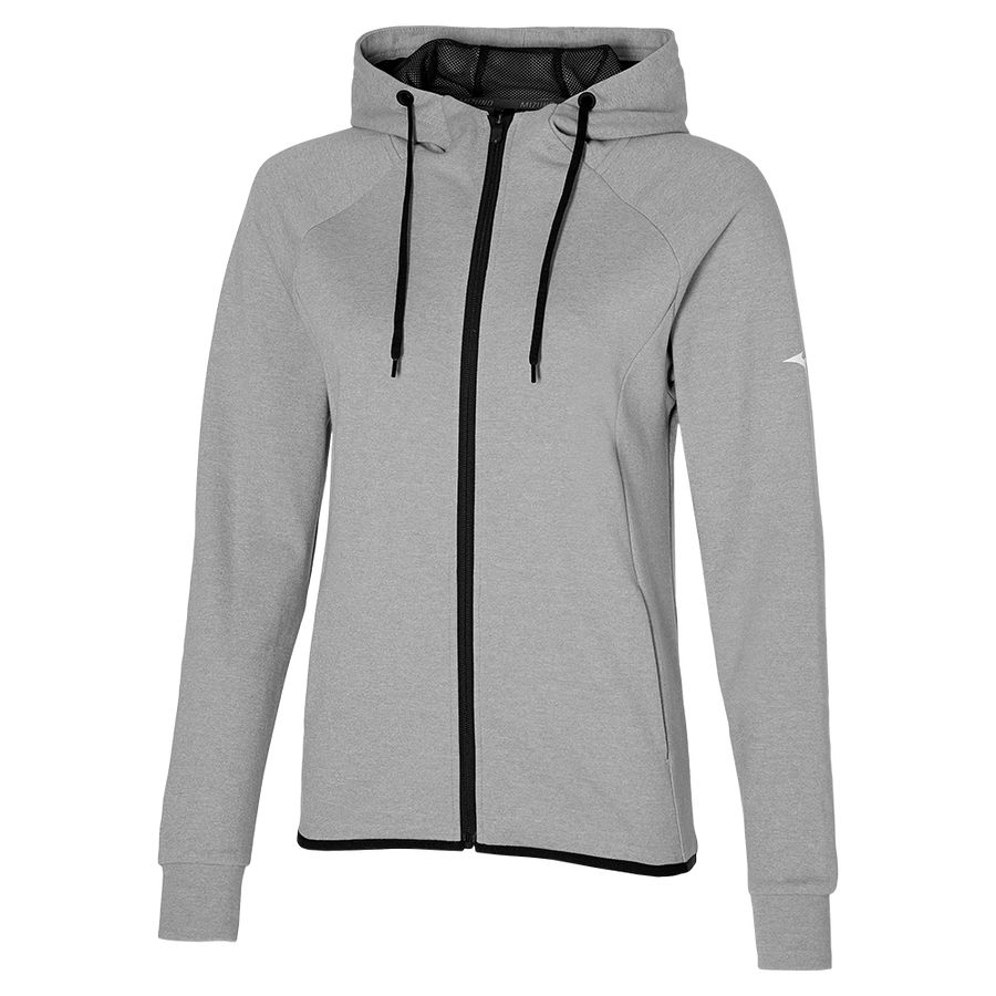 Grey Women Mizuno Rb Sweat Hoodie | 9768-BCVLU