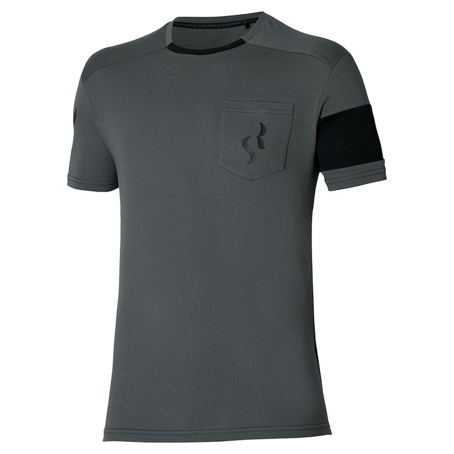 Grey Women Mizuno Sergio Ramos Casual T Shirts | 9824-ZJQLD