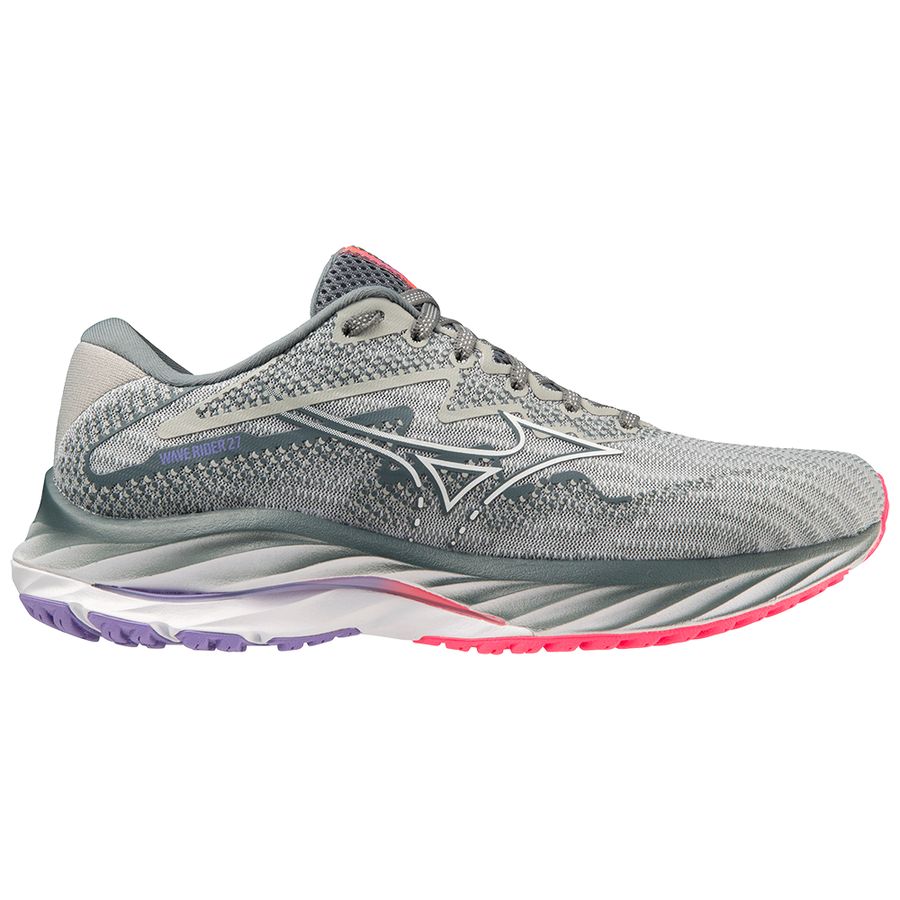 Grey Women Mizuno Wave Rider 27 Running Shoes | 1329-IMQNZ