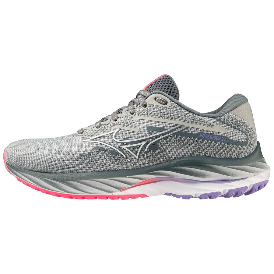 Grey Women Mizuno Wave Rider 27 Running Shoes | 1329-IMQNZ