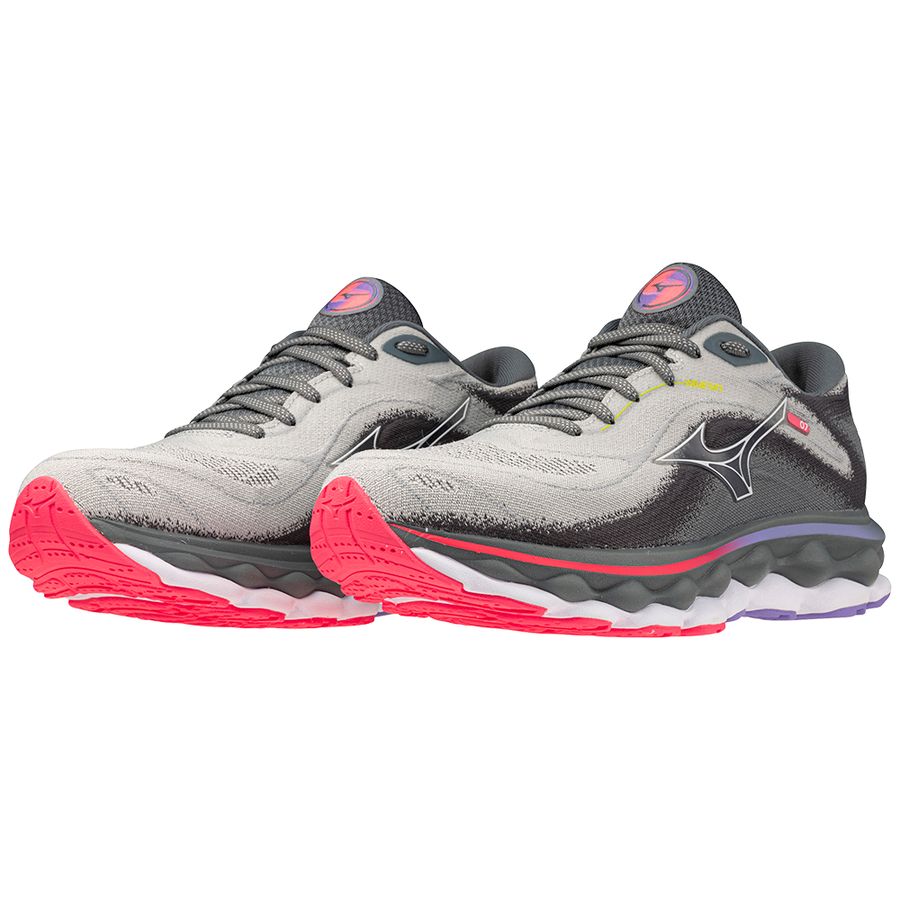 Grey Women Mizuno Wave Sky 7 Running Shoes | 5763-IASRE