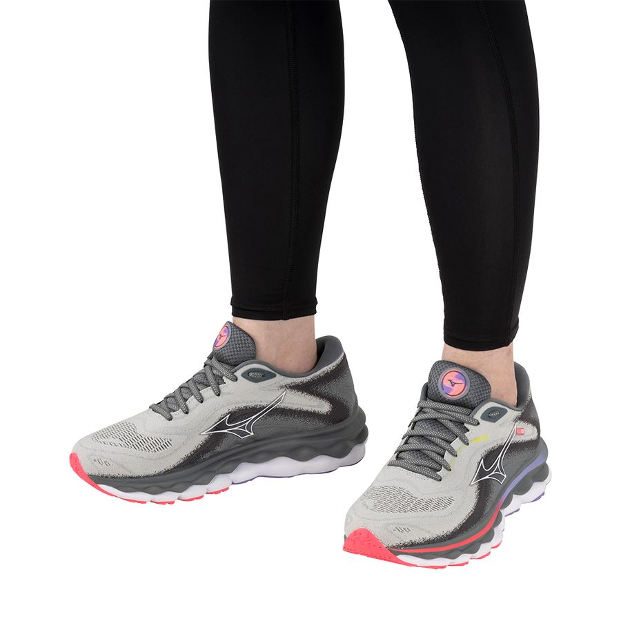 Grey Women Mizuno Wave Sky 7 Running Shoes | 5763-IASRE