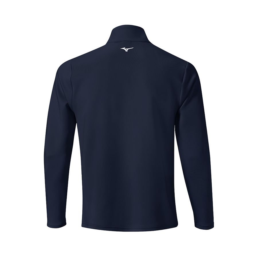 Navy Men Mizuno Brze Tstripe 1/4 Zip Tops | 3470-TCNOA