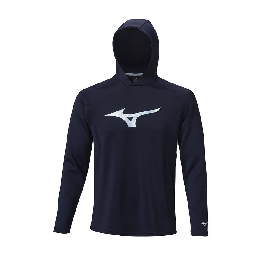 Navy Men Mizuno G Style Rb Hoodie | 0759-BHIUL