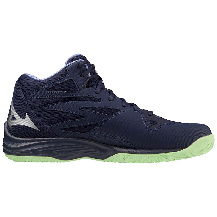 Navy Men Mizuno Thunder Blade Z Mid Volleyball Shoes | 3725-UZVPD