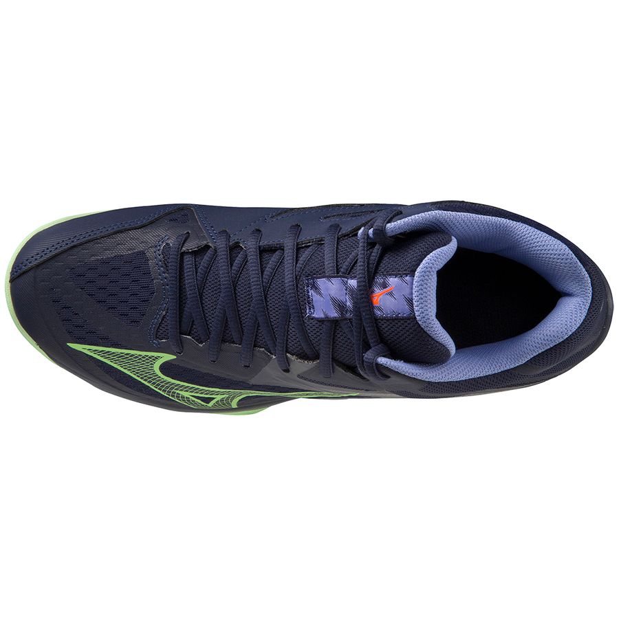 Navy Men Mizuno Thunder Blade Z Mid Volleyball Shoes | 3725-UZVPD