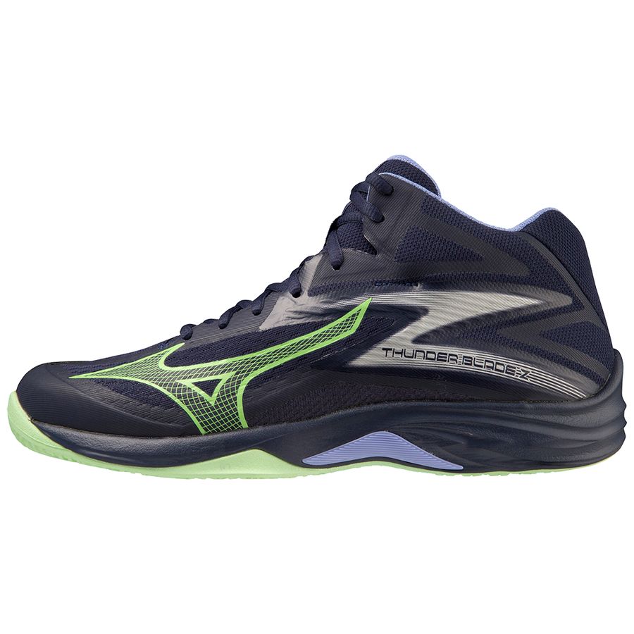 Navy Men Mizuno Thunder Blade Z Mid Volleyball Shoes | 3725-UZVPD