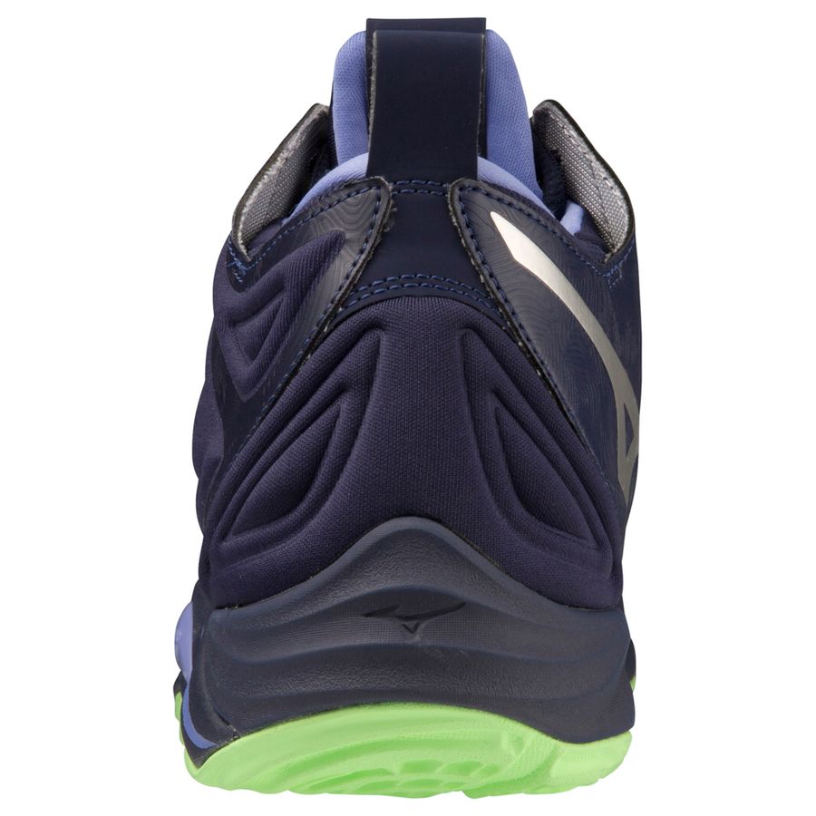 Navy Men Mizuno Wave Momentum 3 Mid Volleyball Shoes | 4137-ADKLJ