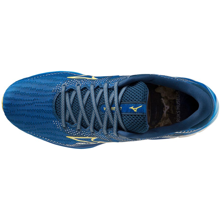 Navy Women Mizuno Wave Rider 27 Amsterdam Running Shoes | 6198-VICBZ