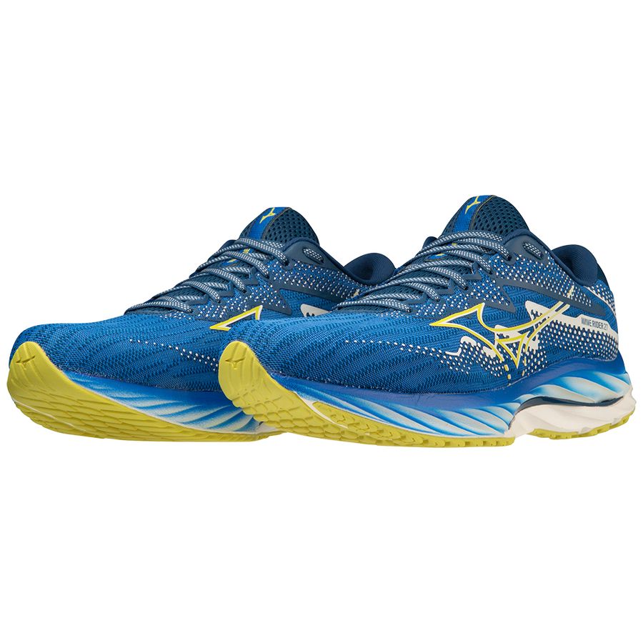 Navy Women Mizuno Wave Rider 27 Amsterdam Running Shoes | 6198-VICBZ