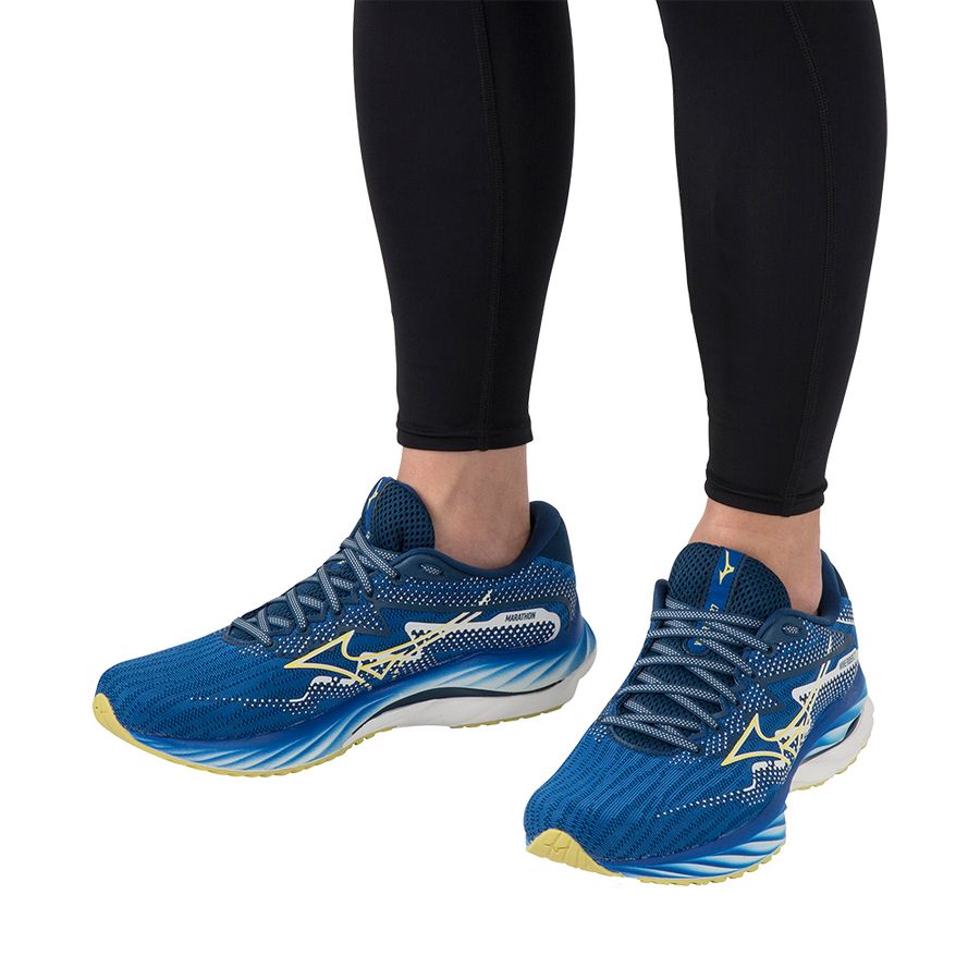 Navy Women Mizuno Wave Rider 27 Amsterdam Running Shoes | 6198-VICBZ