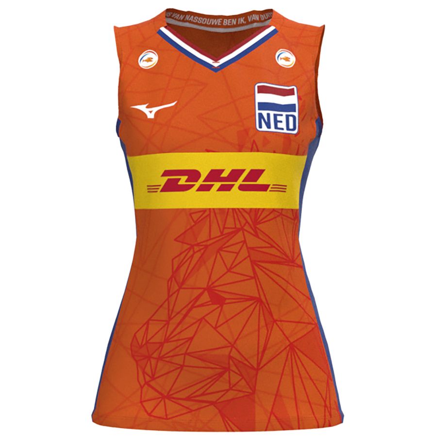 Orange / Red Women Mizuno Nevobo Volleyball Match Tanks | 2819-FZBOW