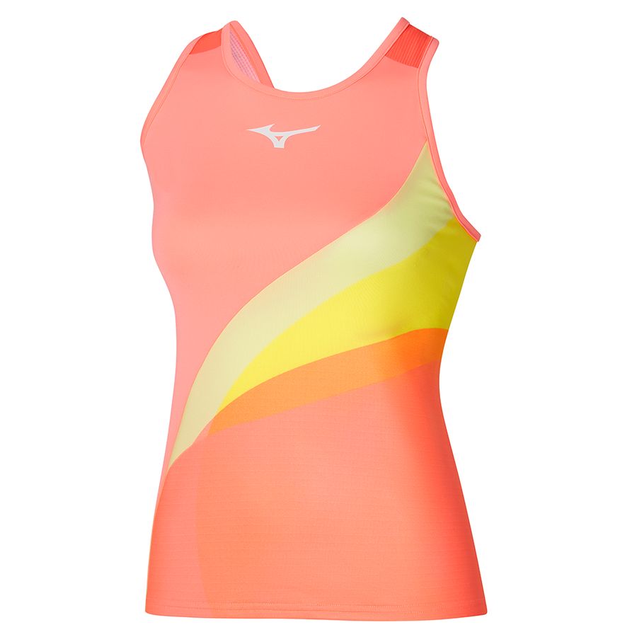 Pink Women Mizuno Release Printed Tanks | 2137-KUSEI