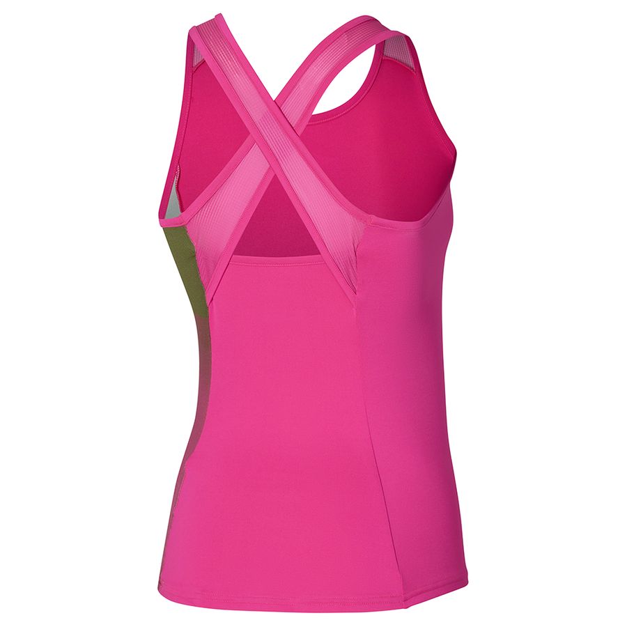 Pink Women Mizuno Release Printed Tanks | 4168-OKTLZ