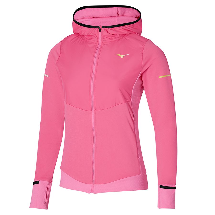 Pink Women Mizuno Warmalite Hybrid Fz Tops | 2394-EWUKP