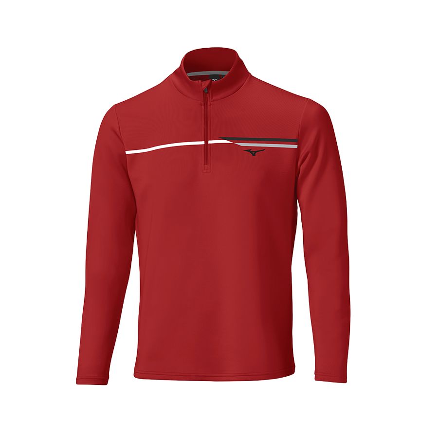 Red Men Mizuno Brze Tstripe 1/4 Zip Tops | 2390-THPES