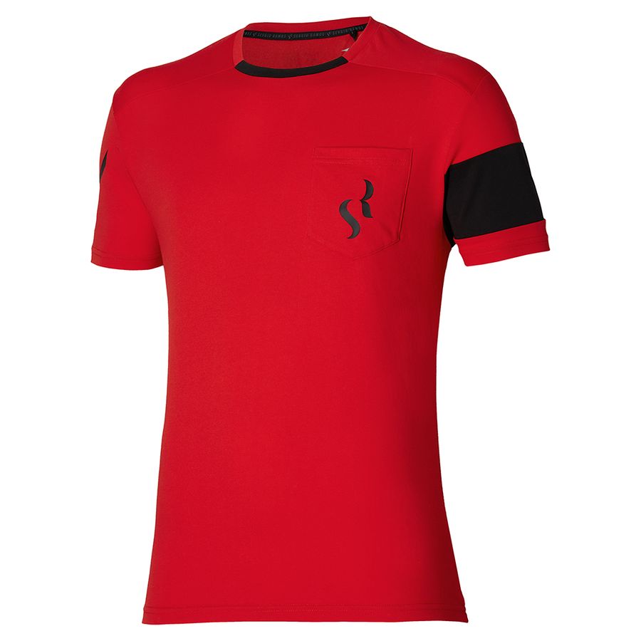 Red Women Mizuno Sergio Ramos Casual T Shirts | 3867-FZCSH